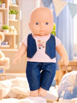 Real Look Baby Boy Doll - Removable Dress Toy For Kids 28cm Tall