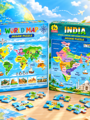 Puzzle Combo World Map and Map of India / Puzzle For Kids - 2 Educational Puzzles - 48 Pcs Puzzle